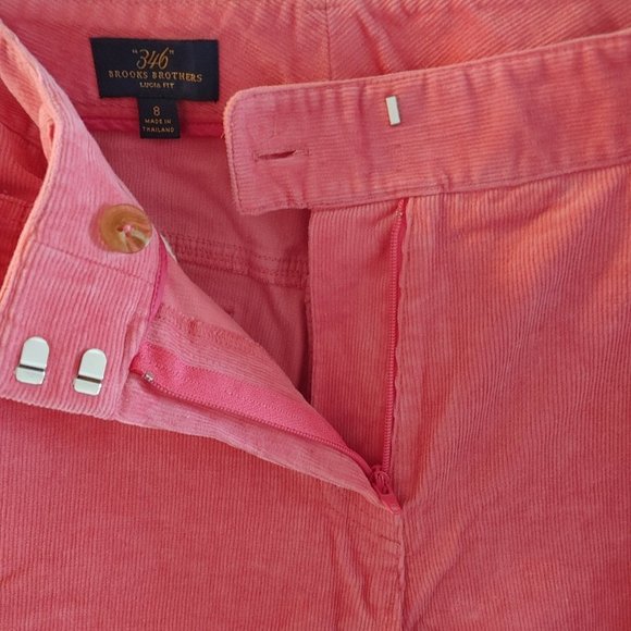 A “346" Brooks Brothers-Rose Color-Pinwale Corduroy Lucia Pant - Picture 4 of 7